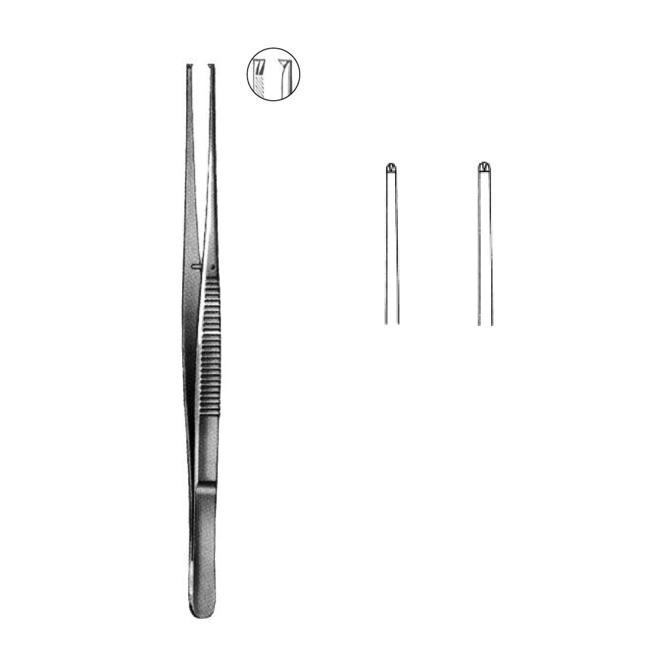 Pinzetta chirurgica Semken 1 x 2 con dentini cm.15 C.353.15